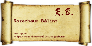 Rozenbaum Bálint névjegykártya