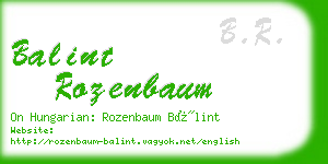 balint rozenbaum business card